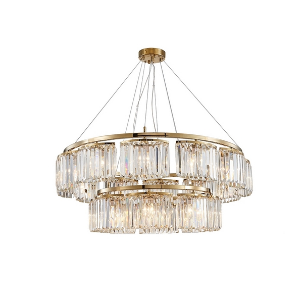 Подвесная люстра хрустальная 4358+12/S Newport 4350 gold