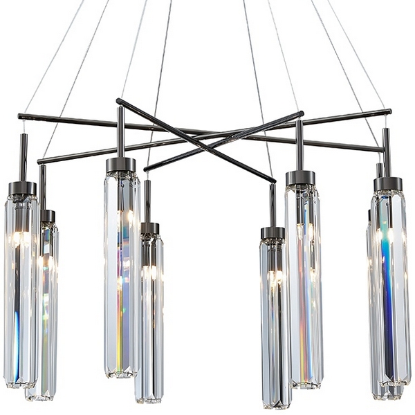 Подвесная люстра хрустальная Newport 4520 4524+4/S black glossy-23327