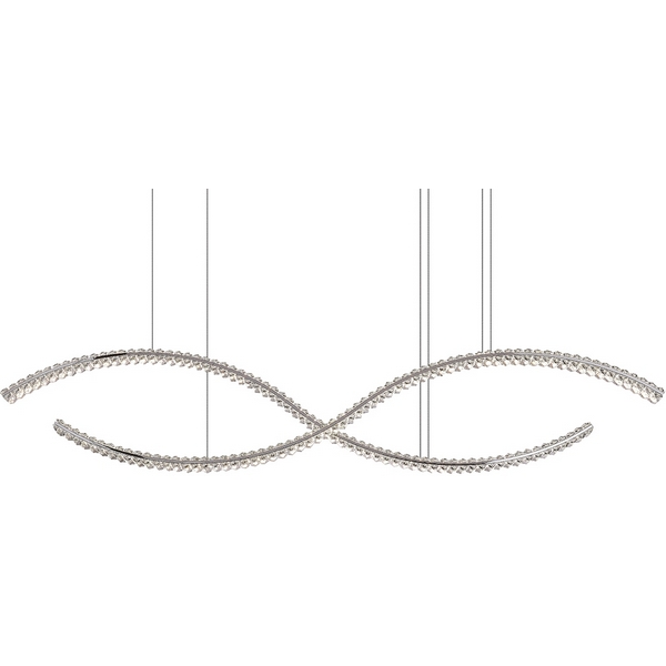 Большой подвесной светильник хрустальный светодиодный 8242/160 chrome-15806 Newport 8240