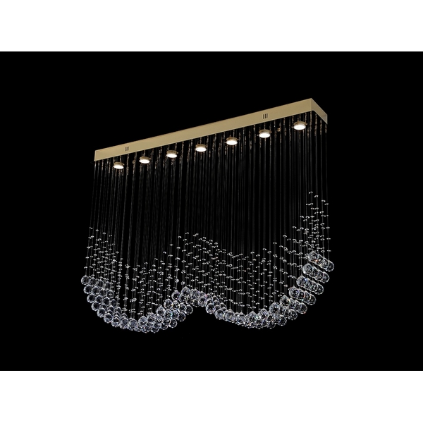 Потолочная люстра хрустальная Newport 8400 8407/PL gold-85435 с подвесками