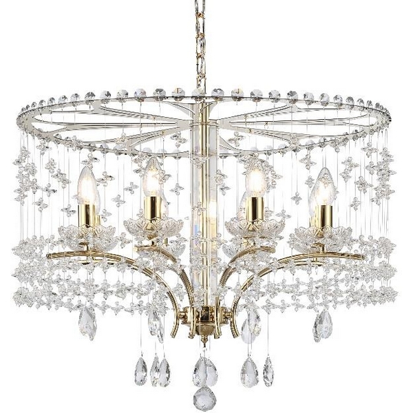 Подвесная люстра хрустальная Newport 8600 8608/C gold-77509 подсвечник