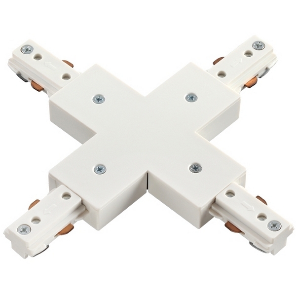 Соединитель с токопроводом X-образный для однофазного трехжильного шинопровода NT18 белый Novotech 135012-47968