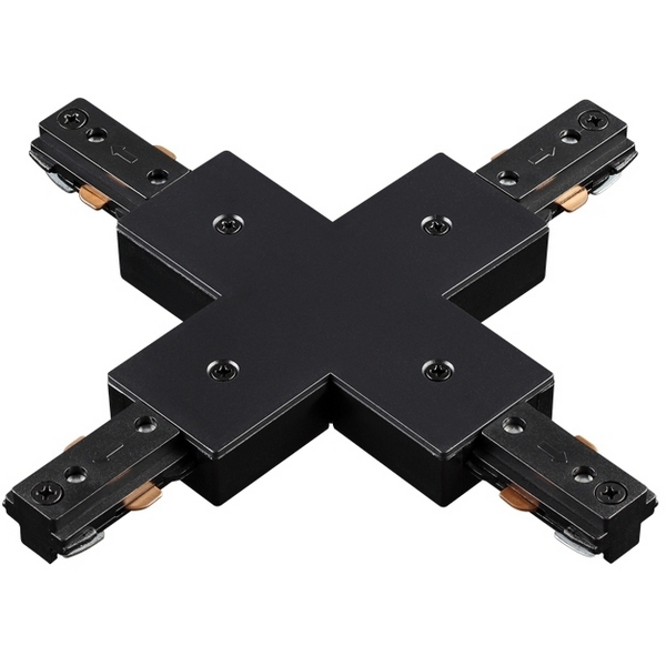 Соединитель с токопроводом X-образный для однофазного трехжильного шинопровода NT18 черный Novotech 135013-47968