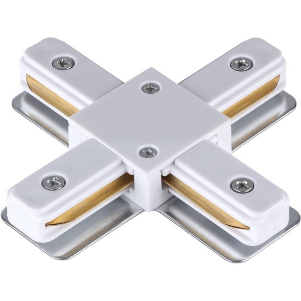 Соединитель с токопроводом X для однофазного двухжильного шинопровода IP20 220V NT22 белый Novotech 135145-95124