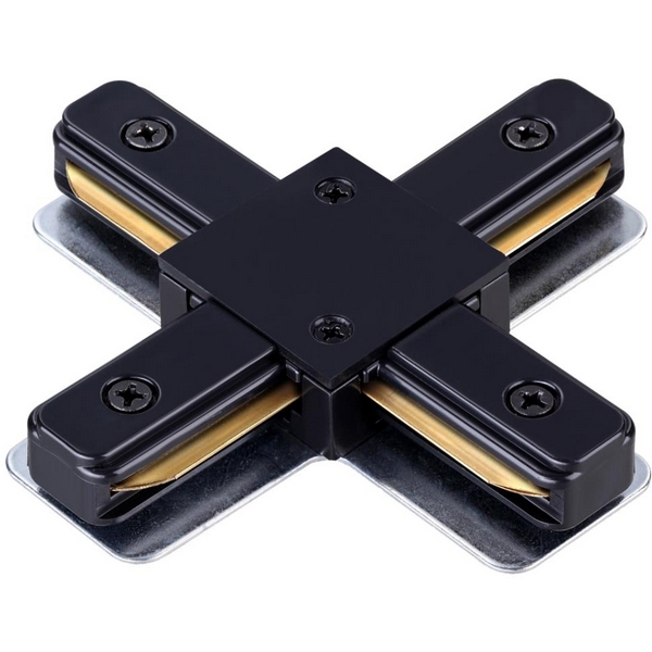 Соединитель с токопроводом X для однофазного двухжильного шинопровода IP20 220V NT22 черный Novotech 135146-95124