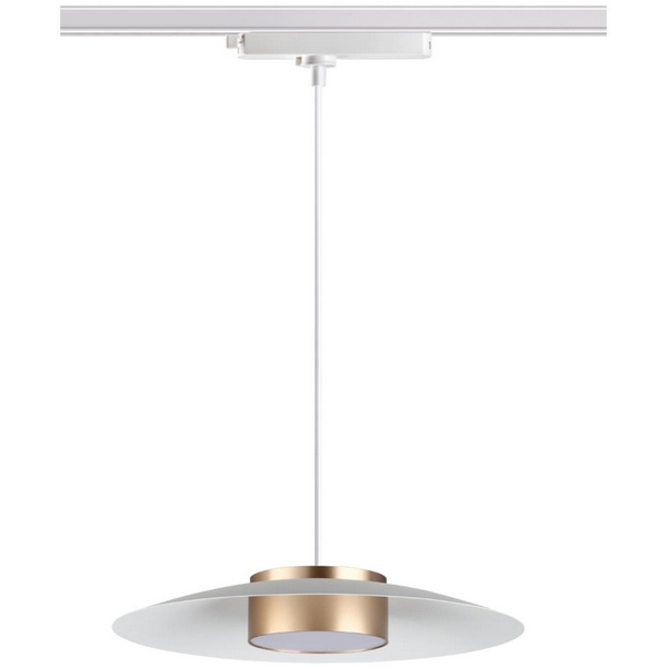 Cветильник светодиодный трековый однофазный трехжильный, провод 1м IP20 4000К 18W 220-240V NT22 089 белый/золото Novotech Pilz 358896-69188
