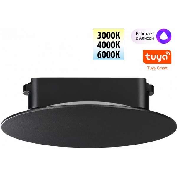 Трековый смарт-светильник для низковольтного шинопровода Novotech Easy 359475-05835 черный с двумя режимами работы LED 6W 24V 3000-6000K (Умный дом, Алиса)