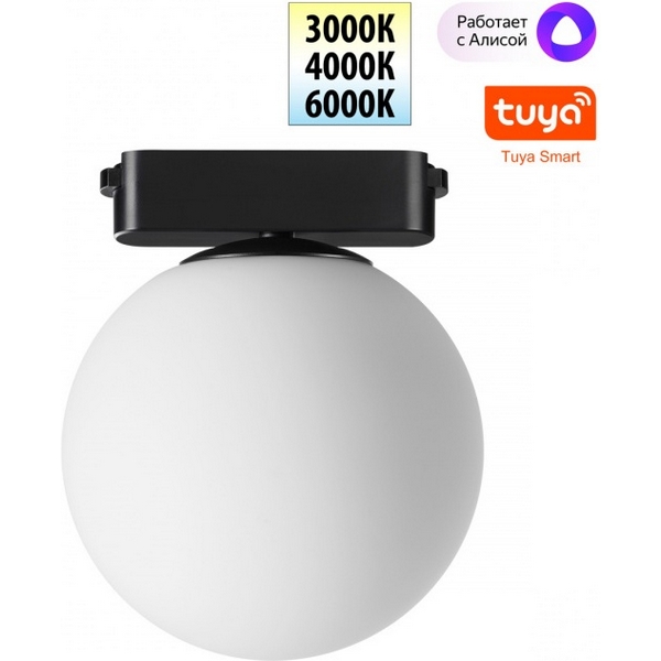 Трековый смарт-светильник для низковольтного шинопровода Novotech Easy 359478-05835 черный с двумя режимами работы LED 6W 24V 3000-6000K (Умный дом, Алиса)