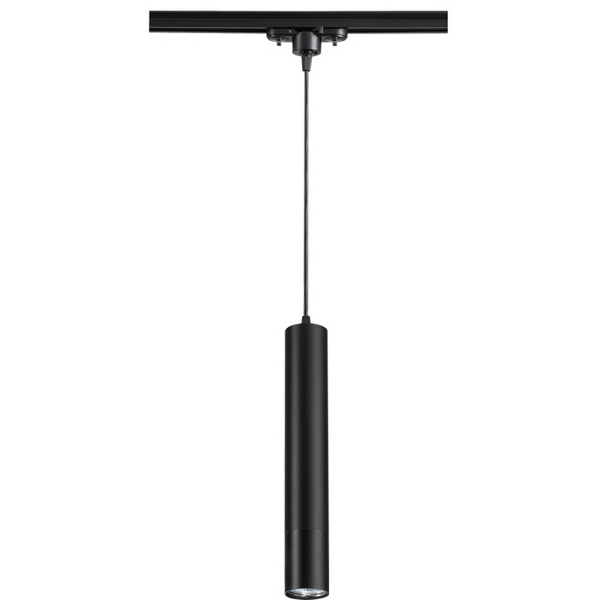 Светильник трековый однофазный трехжильный IP20 50W 220V NT18 черный Novotech Pipe 370401-48986