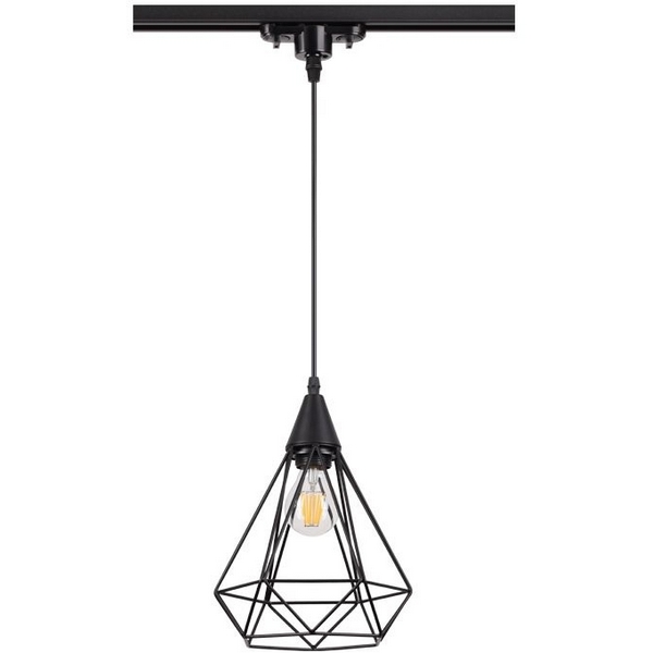 Светильник трековый однофазный трехжильный IP20 E27 50W 220V NT19 черный Novotech Zelle 370421-46124