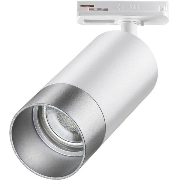 Светильник трековый однофазный двухжильный IP20 9W 220V NT22 068 белый/серебро Novotech Slim 370862-96946