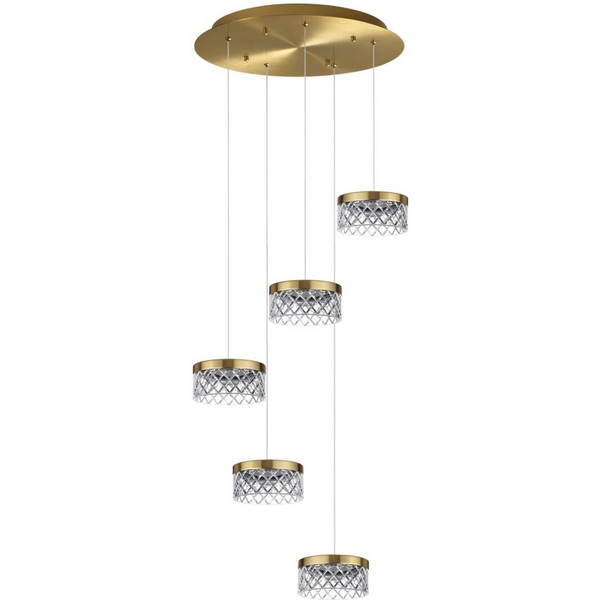 Подвесная каскадная люстра Odeon Light Fivre 5032/30L-84940 античн.бронза/металл/акрил LED 30W 4000K 1958лм