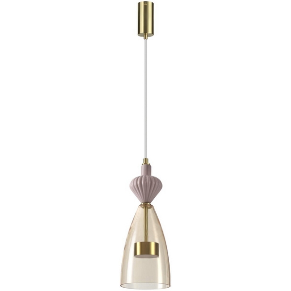 Каскадный подвесной светильник Odeon Light Palleta 5045/12LC-58080 античн.бронза/янтарный/металл/стекло/керамика LED 12W 4000К 1400Лм