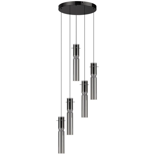 Подвесная каскадная люстра Odeon Light Scrow 5058/25L-43147 PENDANT черный/дымчатый/металл/стекло LED 5*5W 3000K