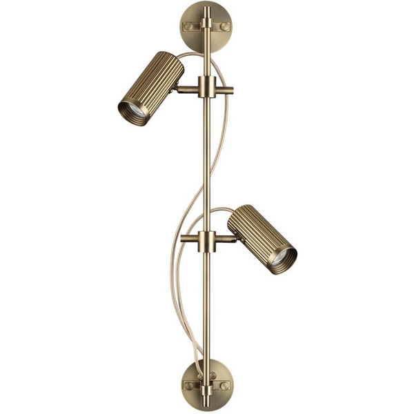 Настенный спот поворотный на 50/180 Odeon Light Manchester 7013/2W-79907 металл/под латунь LED GU10 *2 10W 220V