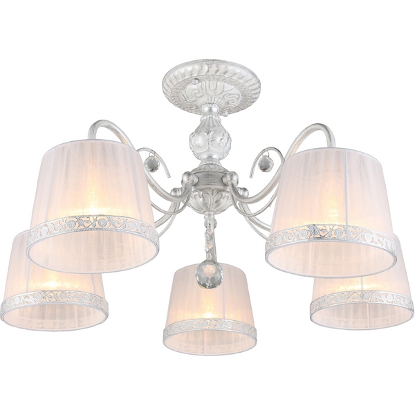 Потолочная люстра хрустальная на штанге Omnilux Campovaglio OML-54117-05-60080 с подвесками