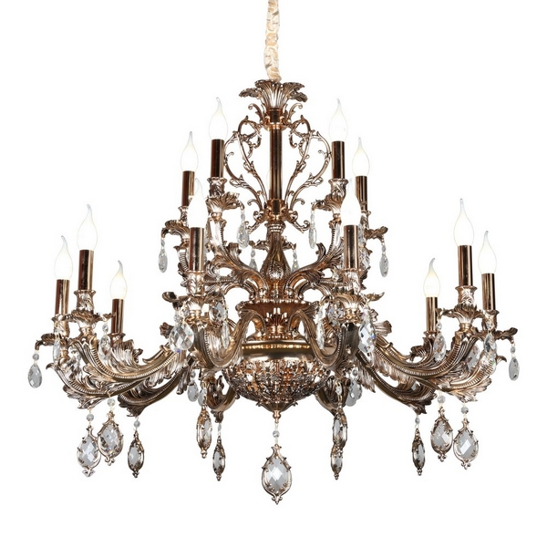 Большая люстра Omnilux Nureci OML-74903-18-39016 подсвечник с подвесками