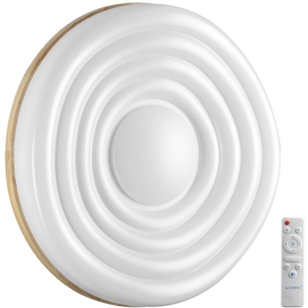 Настенно-потолочный Sonex Fass Wood 7674/DL-39808 PALE белый/натуральное дерево LED 48Вт 3000-6000К D388 IP43 пульт ДУ