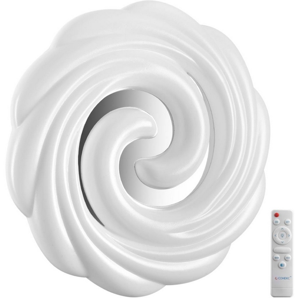 Настенно-потолочный Sonex Agap 7675/DL-39808 пластик/белый/серебристый LED 48Вт 3000-6000К D380 IP43 пульт ДУ