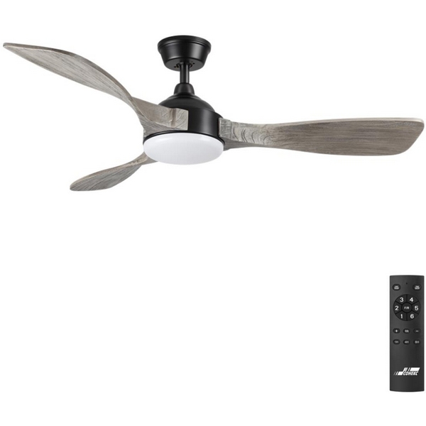 Люстра-вентилятор Sonex Storm 7702/24L-56015 черный/серое дерево LED 24Вт 3000-6000K D1320 пульт ДУ VIVA