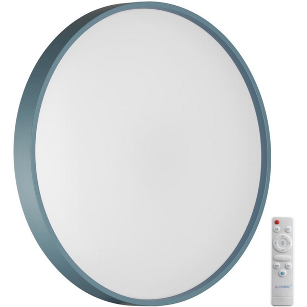 Настенно-потолочный светильник светодиодный Sonex Mavic 7745/EL-53107 COLOR SN пластик/белый/синий LED 70Вт 3000-6000К D480 IP43 пульт ДУ