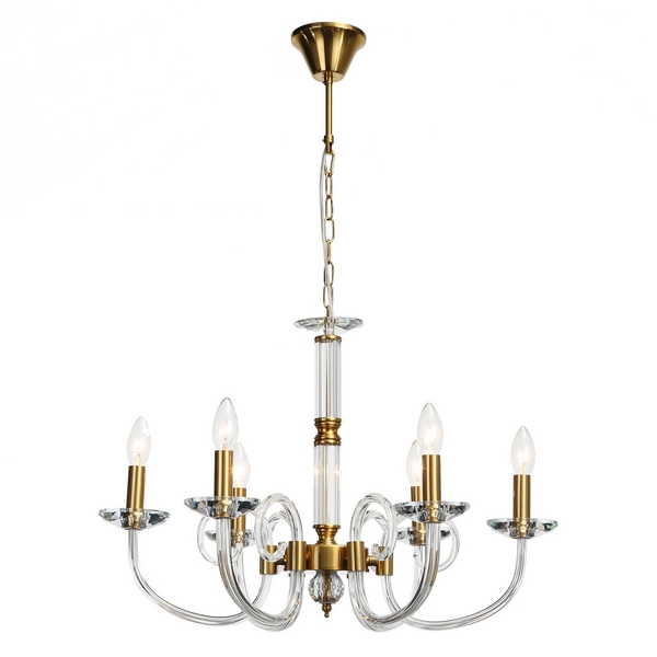 Подвесная люстра хрустальная Stilfort Glass 1050/03/06P-11924 в виде свечи