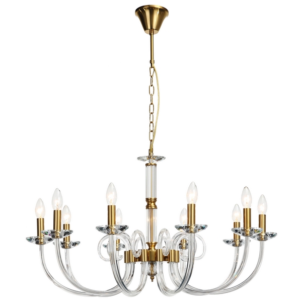 Подвесная люстра хрустальная Stilfort Glass 1050/03/10P-11924 в виде свечи