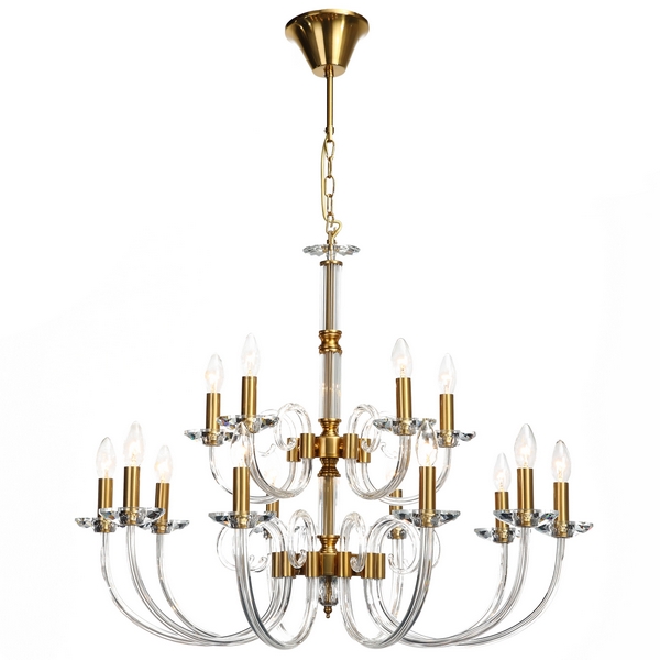 Подвесная люстра хрустальная Stilfort Glass 1050/03/15P-08732 в виде свечи