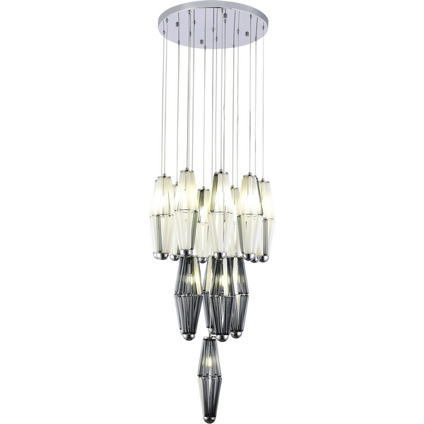 Каскадный подвесной светильник ST Luce Ciara SL1242.103.16-73567 Хром/Дымчатый, Молочный G9 16*5W