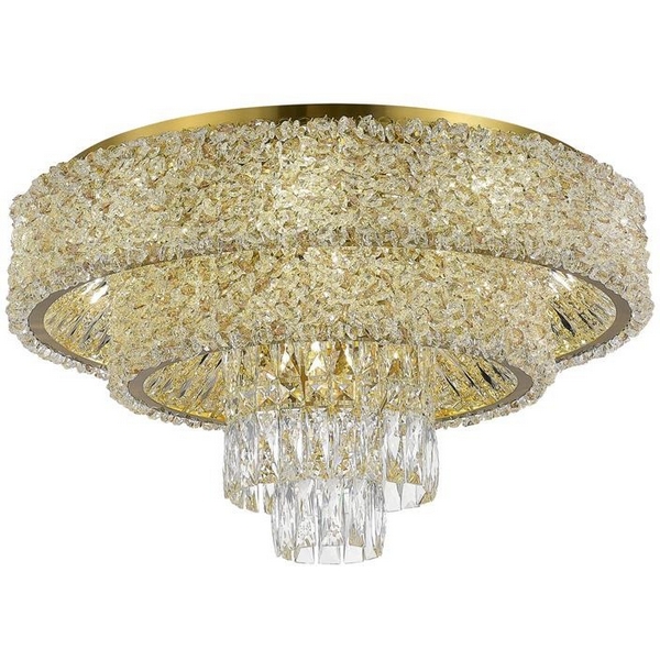 Потолочная люстра хрустальная ST Luce Seline SL1637.302.16-42196 Латунь/Прозрачный, Янтарный E14 16*60W с подвесками