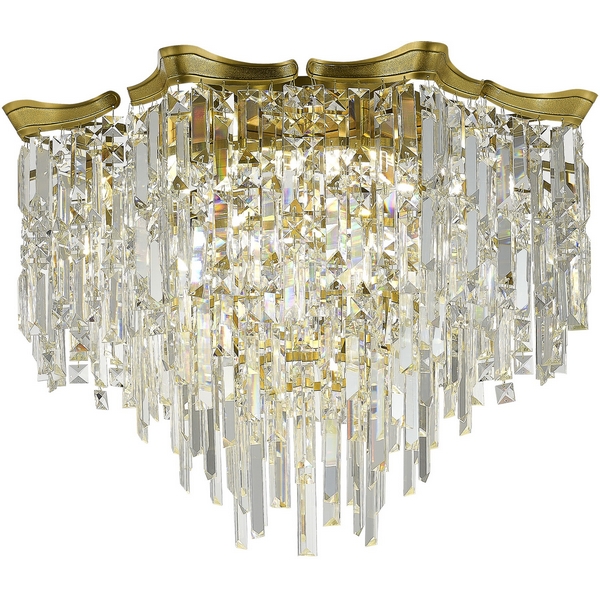 Потолочная люстра хрустальная ST Luce Ofelia SL1659.302.07-19948 Латунь/Прозрачный E14 7*60W с подвесками