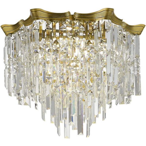 Потолочная люстра хрустальная ST Luce Ofelia SL1659.302.10-42196 Латунь/Прозрачный E14 10*60W с подвесками