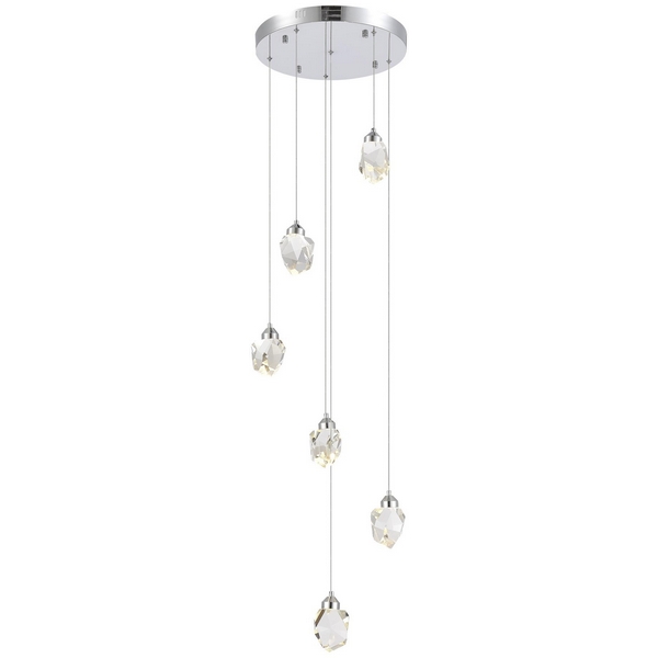 Каскадный подвесной светильник ST Luce Cascato SL6114.103.06-48422 Хром/Прозрачный LED 6*3W 3000K