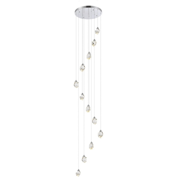 Каскадный подвесной светильник ST Luce Cascato SL6114.103.12-48422 Хром/Прозрачный LED 12*3W 3000K