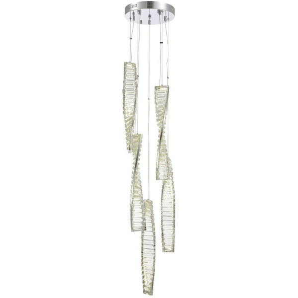 Каскадный подвесной светильник ST Luce Elica SL6205.103.05-45810 Хром/Прозрачный LED 1*55W 3000K