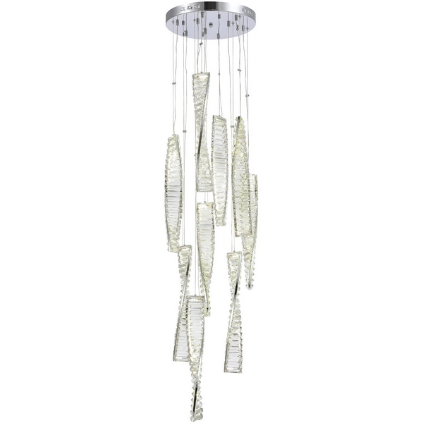 Каскадный подвесной светильник ST Luce Elica SL6205.103.09-96857 Хром/Прозрачный LED 1*99W 3000K