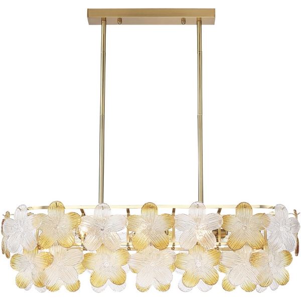 Подвесная люстра ST Luce Tender SL6240.203.08-26637 золотистый/Прозрачный, январный E14 8*60W TENDER с цветами