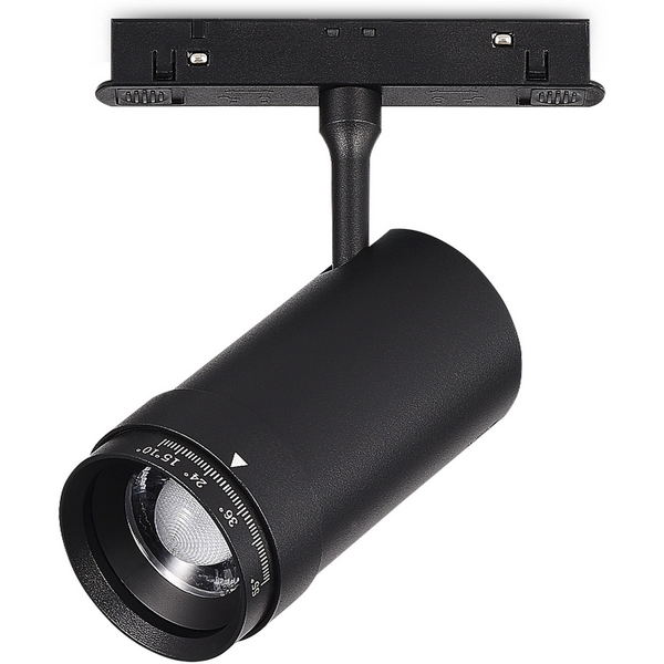 Магнитный трековый светильник ST Luce Skyline 48V ST357.436.12-48422 ZOOM черный LED 1*12W