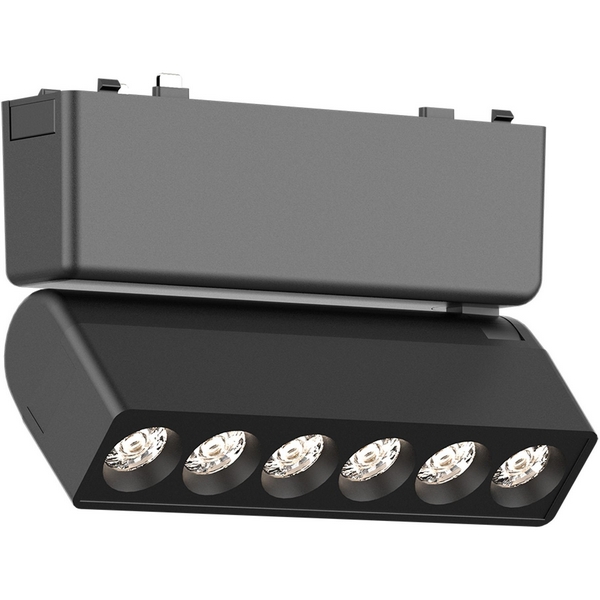 Магнитный трековый светильник ST Luce Skyflat ST675.446.06 черный LED 1*6W 48V