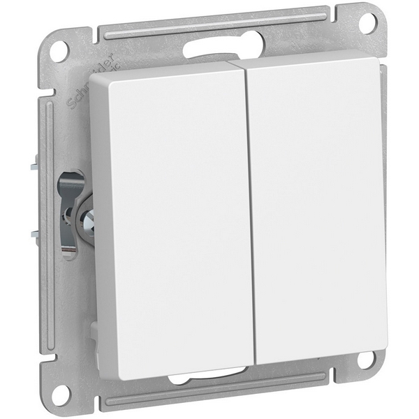Выключатель двухклавишный (белый) Systeme Electric AtlasDesign ATN000151-46898