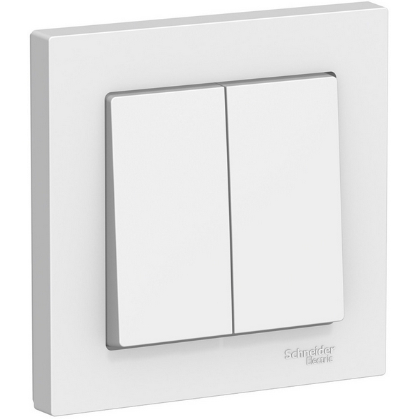 Выключатель двухклавишный (белый) Systeme Electric AtlasDesign ATN000152-90459