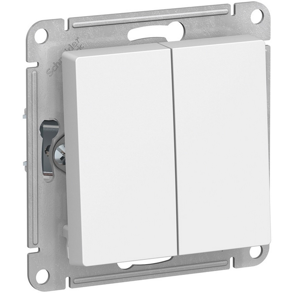Выключатель двухклавишный (белый) Systeme Electric AtlasDesign ATN000165-90459