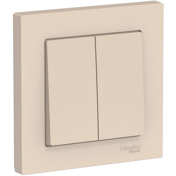 Выключатель двухклавишный (бежевый) Systeme Electric AtlasDesign ATN000252-90459