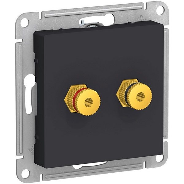 Акустическая розетка двойная (карбон) Systeme Electric AtlasDesign ATN001087-04241