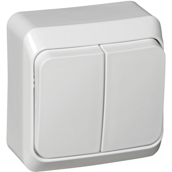 Выключатель двухклавишный (белый) Systeme Electric BA10-002B-99651