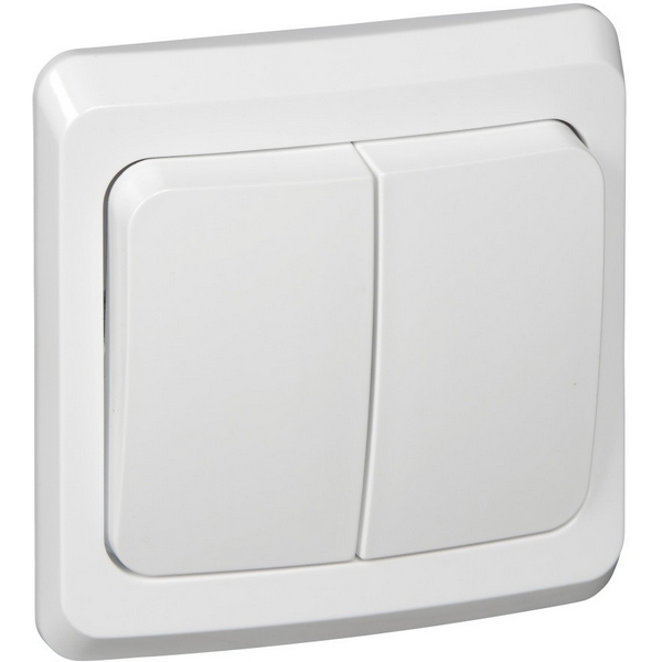 Выключатель двухклавишный (белый) Systeme Electric Этюд BC10-002B-88955