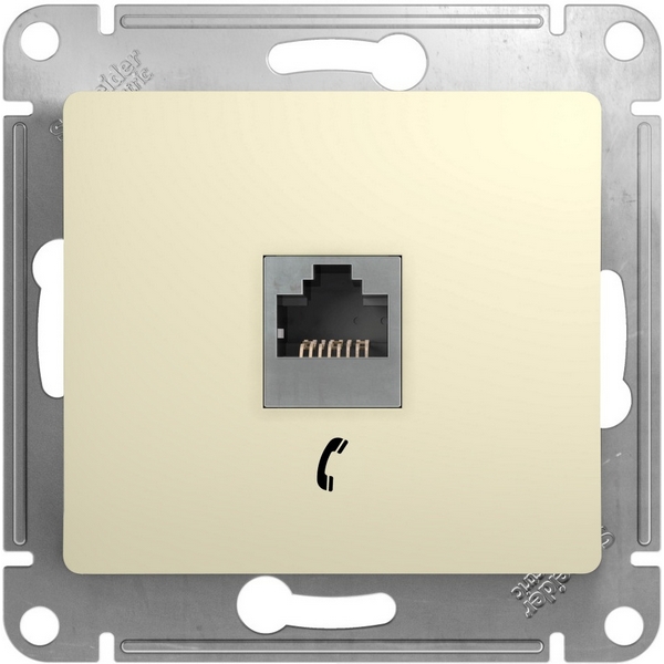 Телефонная розетка RJ-11 (бежевый) Systeme Electric Glossa GSL000281T-66878