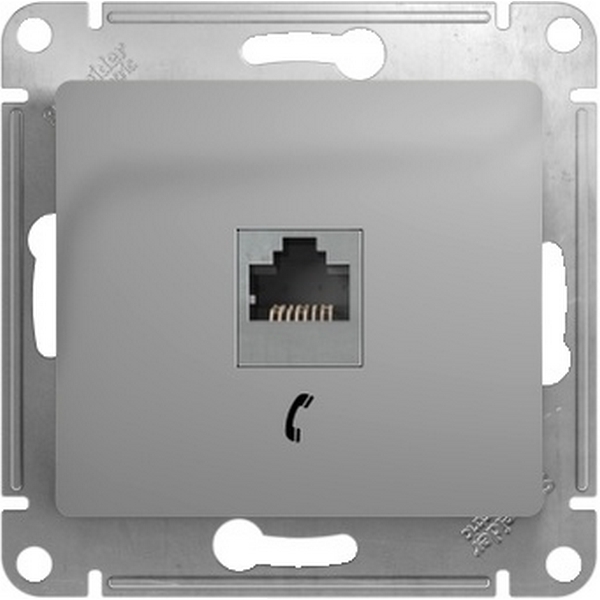 Телефонная розетка RJ-11 (алюминий) Systeme Electric Glossa GSL000381T-46872