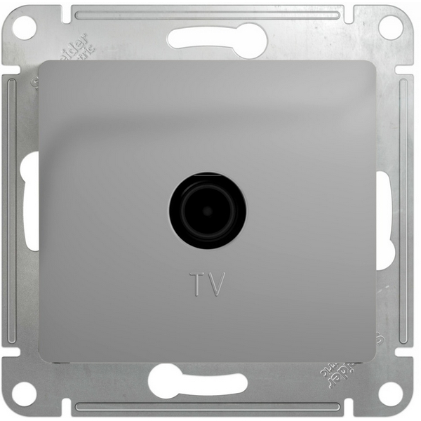 ТВ-розетка проходная (алюминий) Systeme Electric Glossa GSL000392-04241