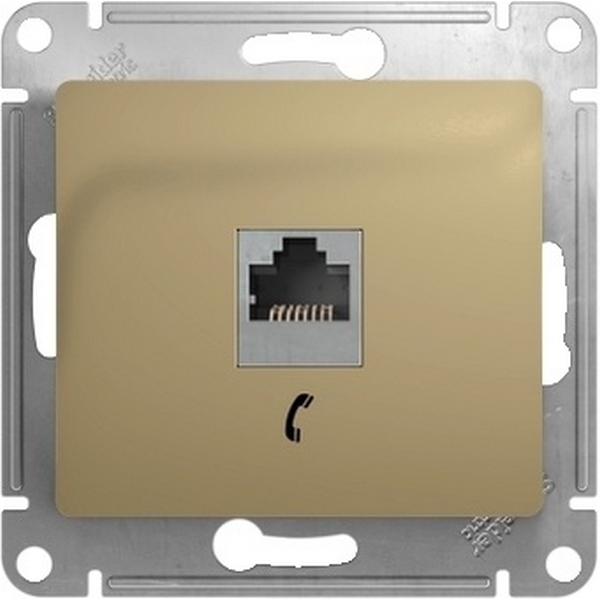 Телефонная розетка RJ-11 (титан) Systeme Electric Glossa GSL000481T-33295